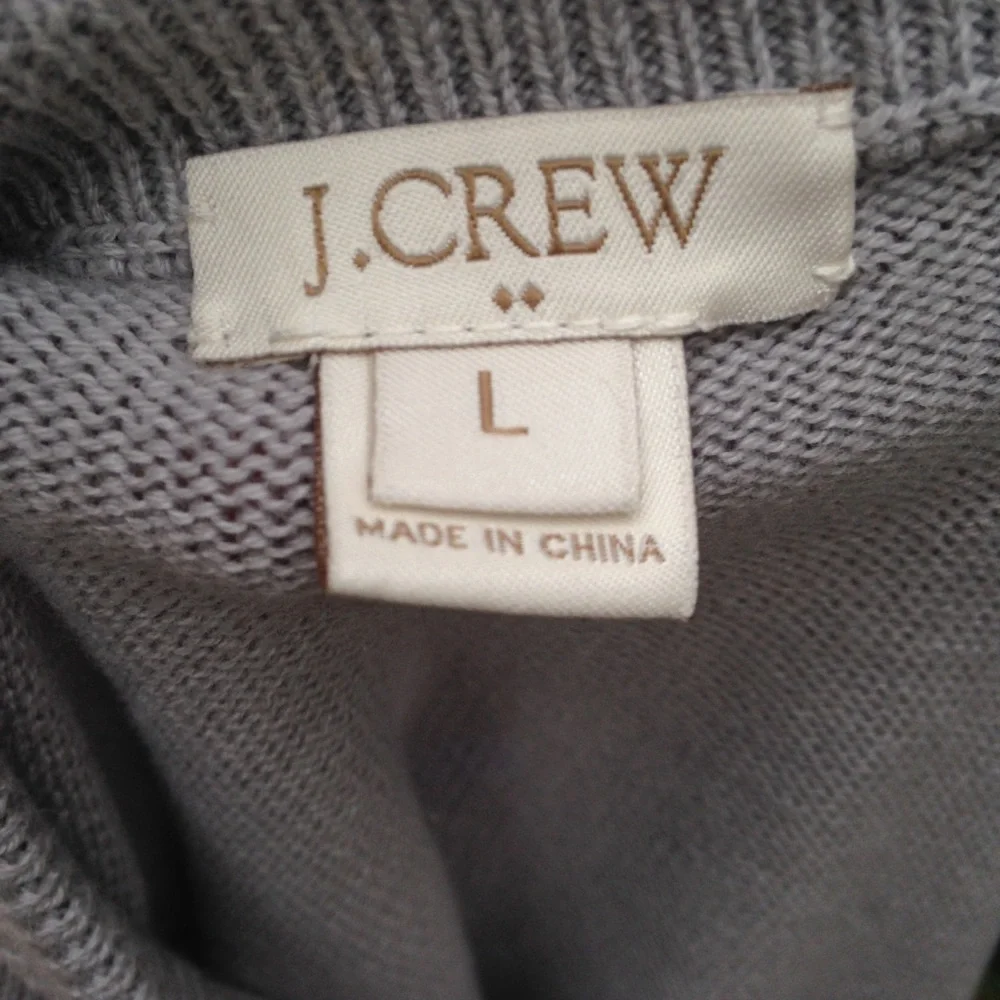 j.Crew gray sweater with white appliqué large